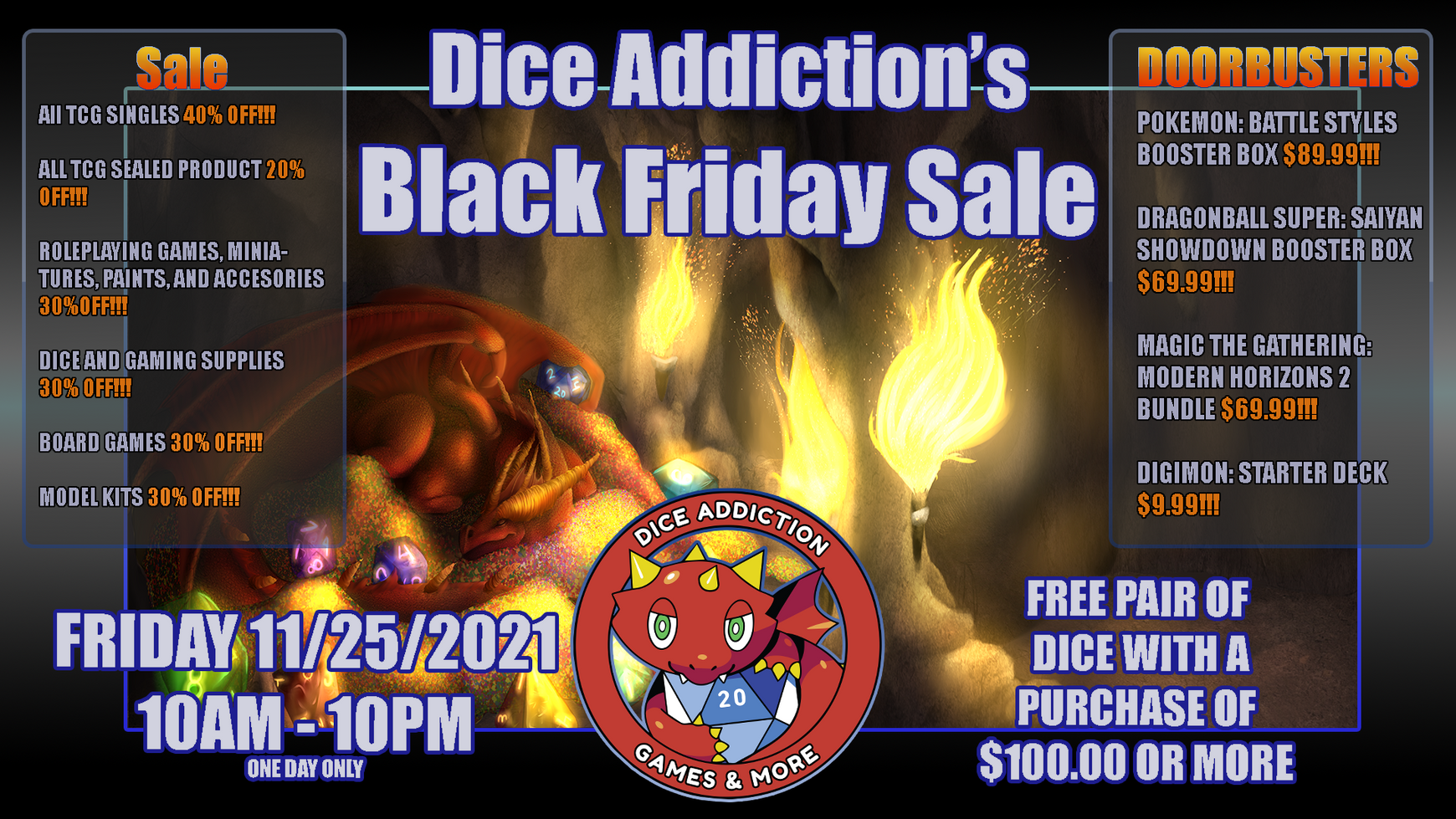 Black Friday 2021 @ Dice Addiction