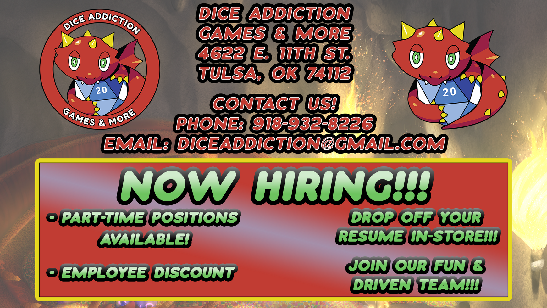 Dice Addiction is Now Hiring!