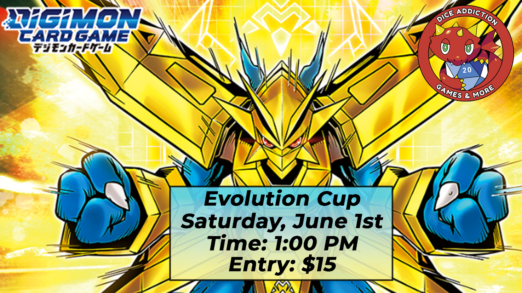 Digimon Evolution Cup Coming to Dice Addiction