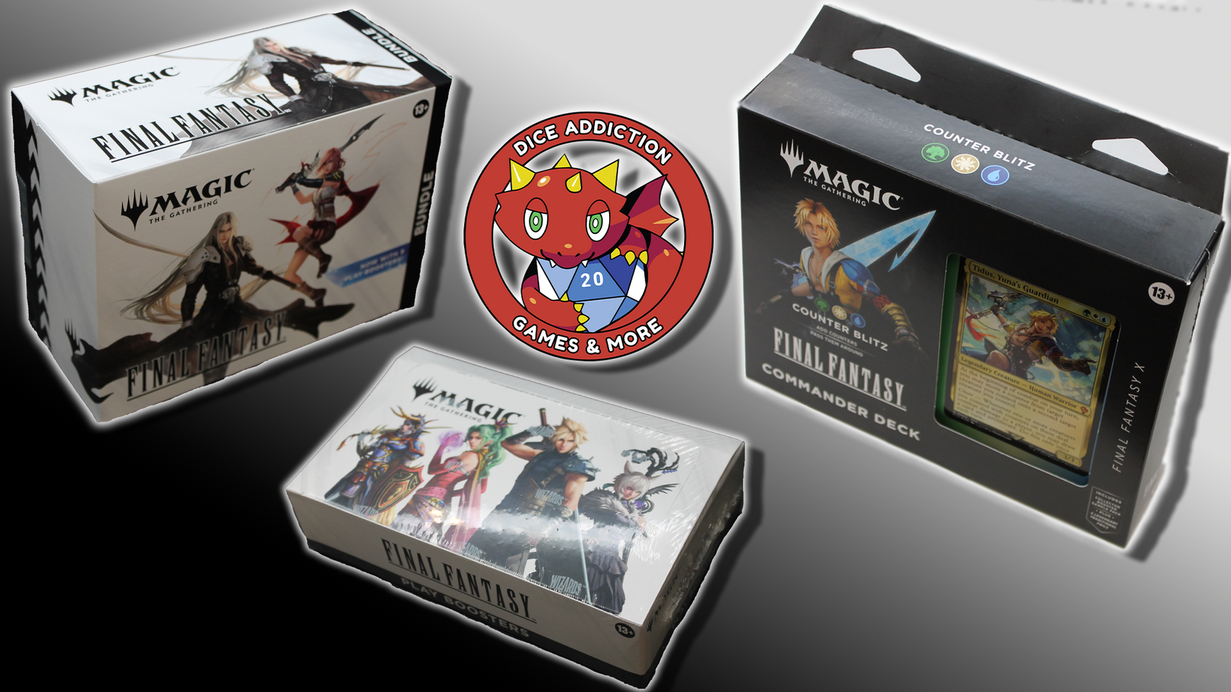 Come by Dice Addiction for your Final Fantasy MTG products on June 6th!