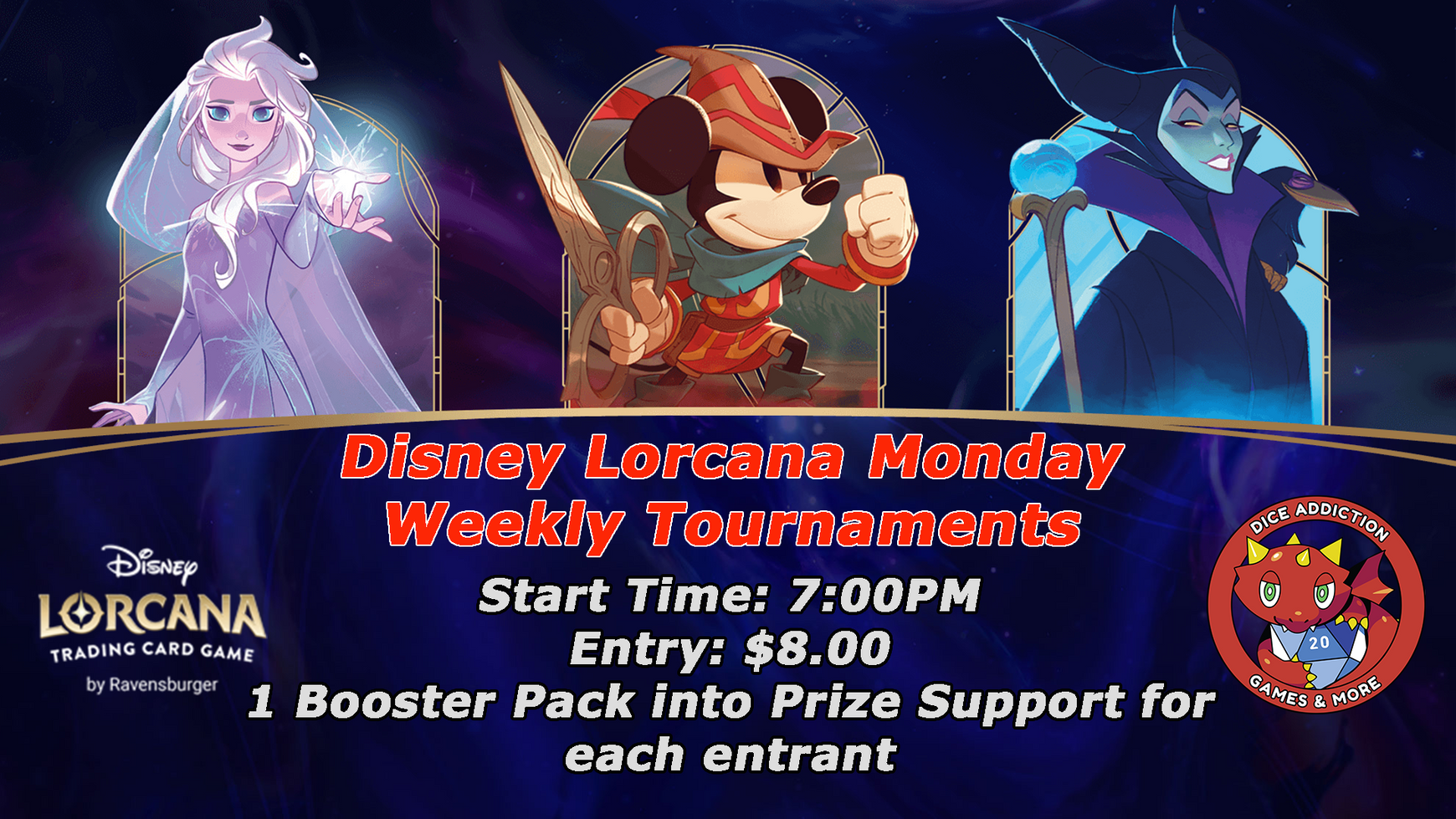 Dice Addiction's Weekly Monday Night Lorcana Tournament