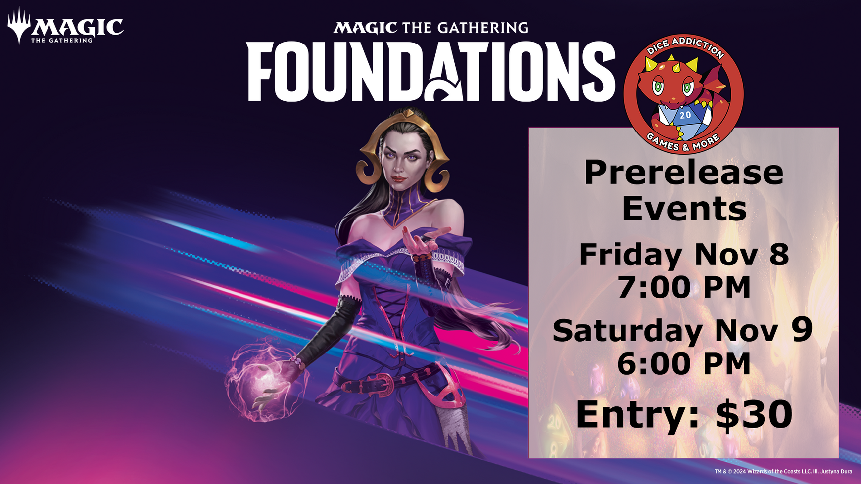 Magic: The Gathering Foundations Prerelease at Dice Addiction!