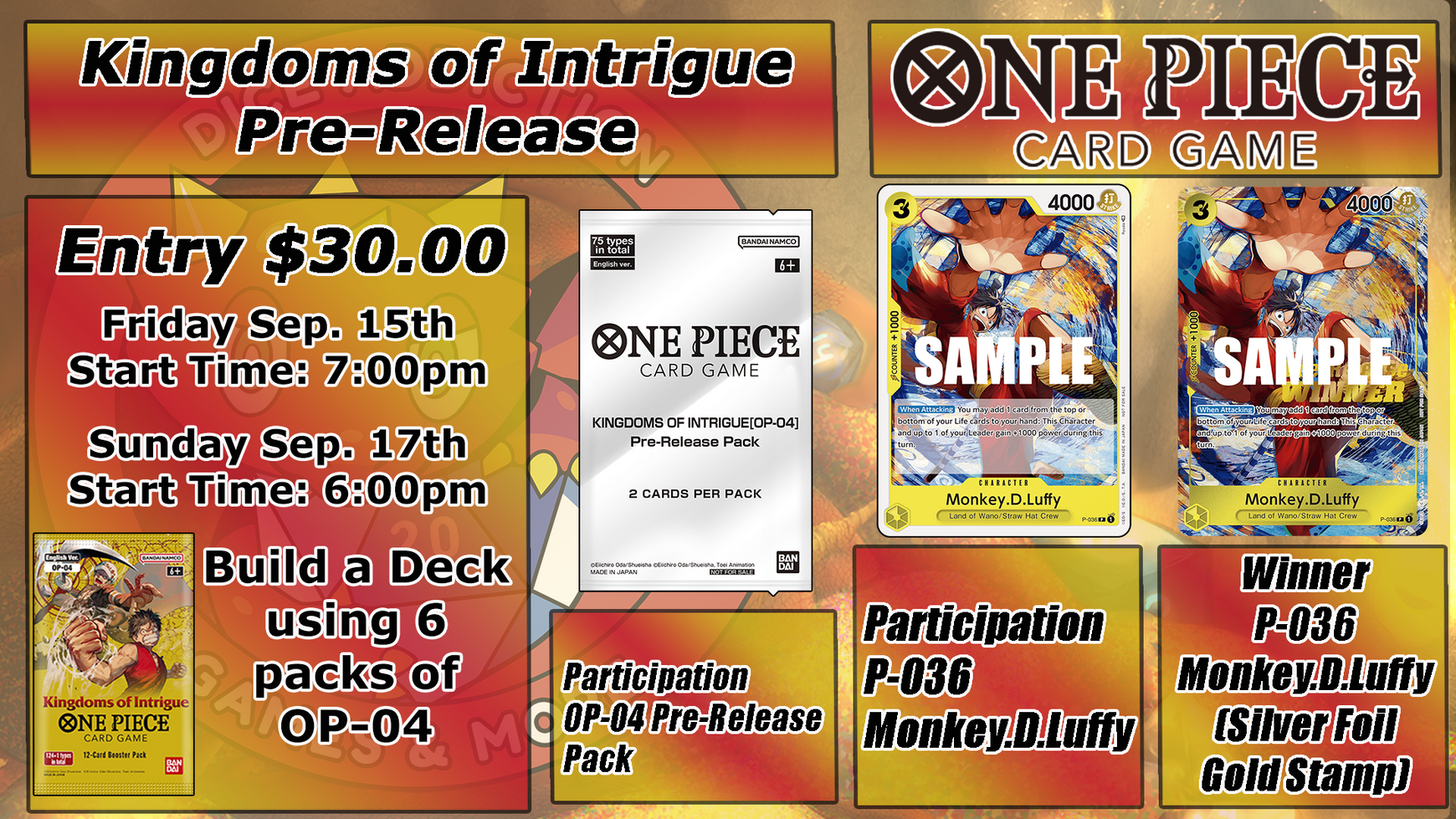 One Piece: Kingdoms of Intrigue Prerelease