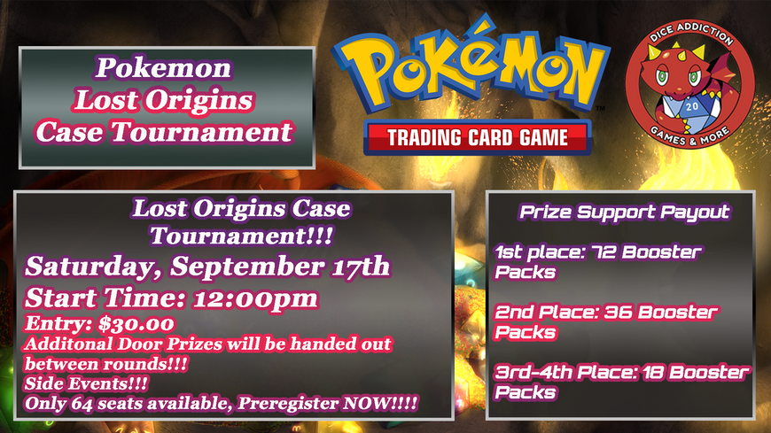 Pokemon: Lost Origins Case Tournament This Saturday!