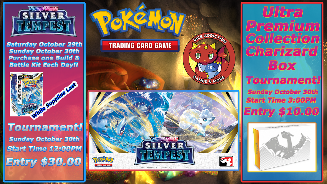 Pokemon: Silver Tempest Prerelease Begins Tomorrow @ Dice Addiction!