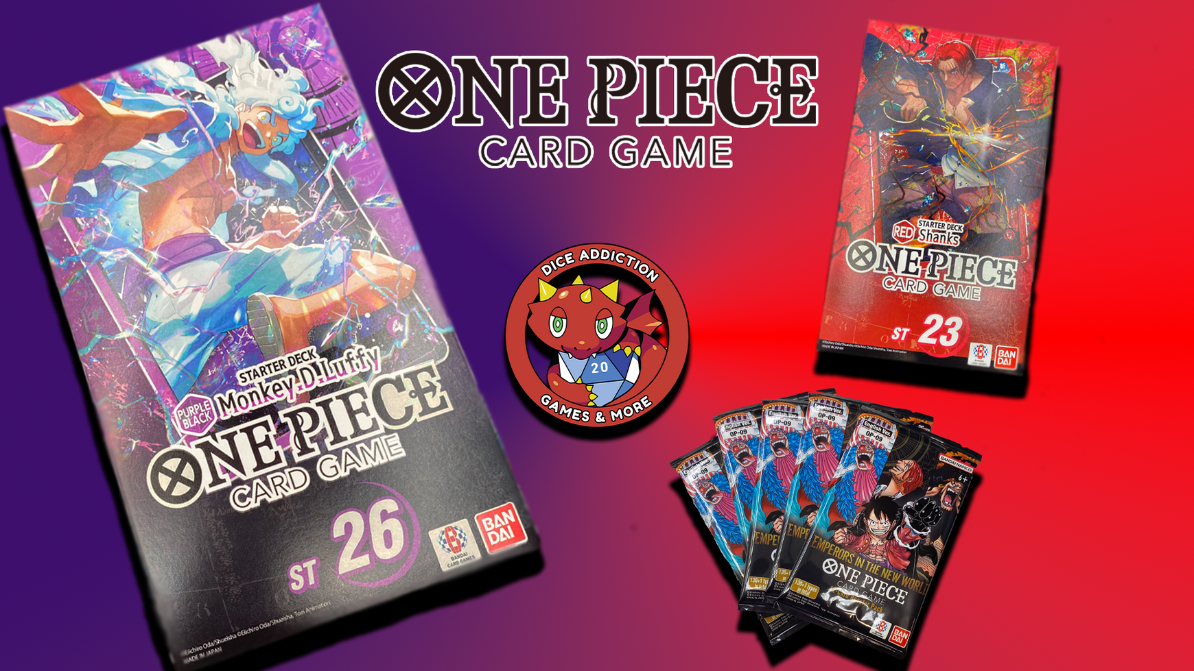 Dice Addiction will be selling the new One Piece starter decks tomorrow!