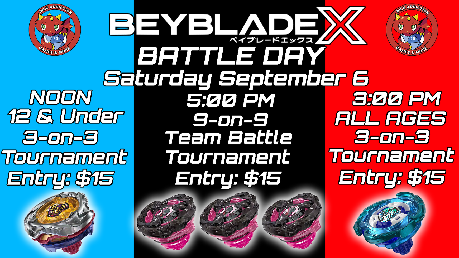 Win Aero Pegasus at Dice Addiction's Beyblade X Battle Day!