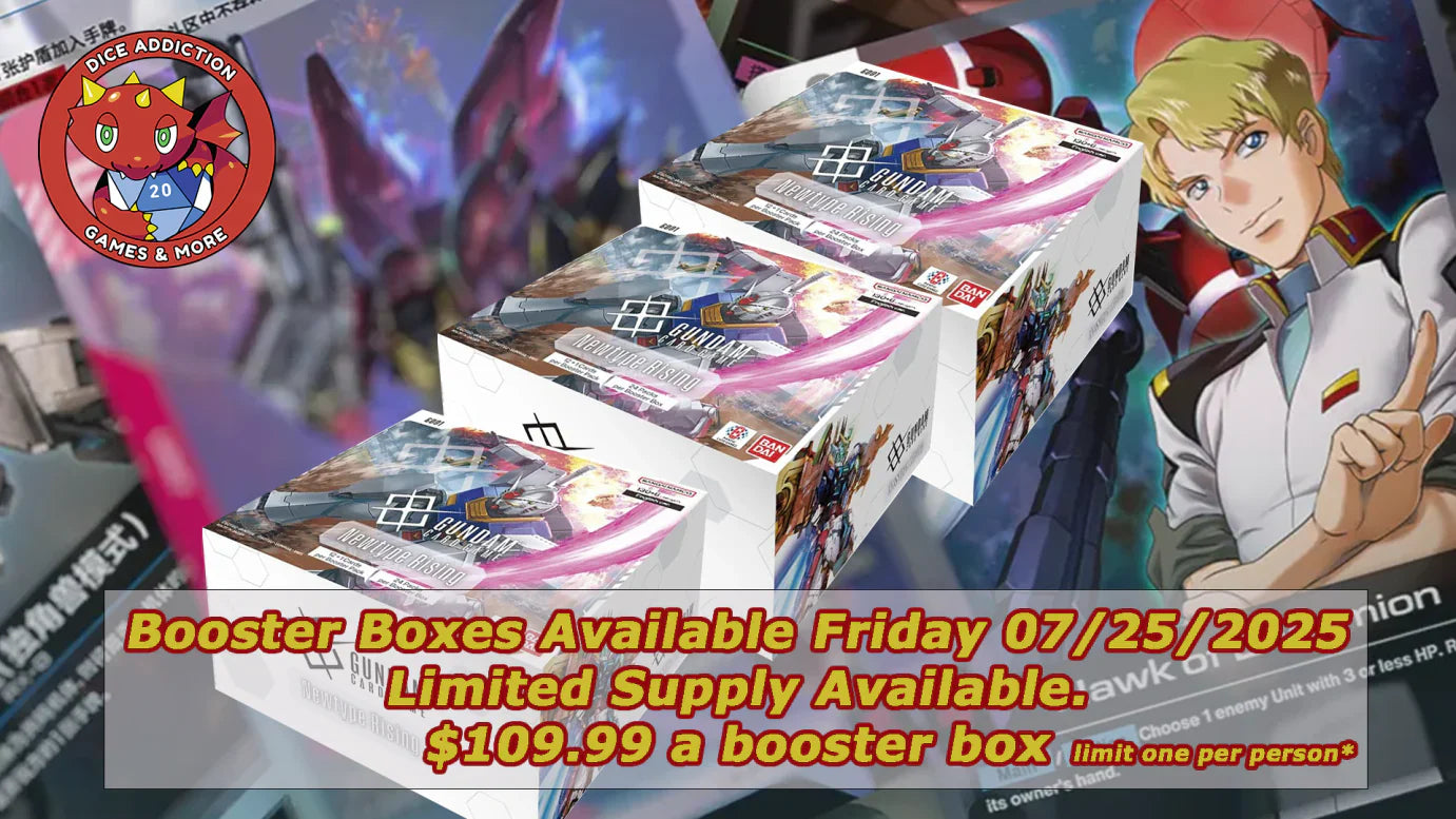 Gundam Card Game: Newtype Rising lands at Dice Addiction on July 25th!