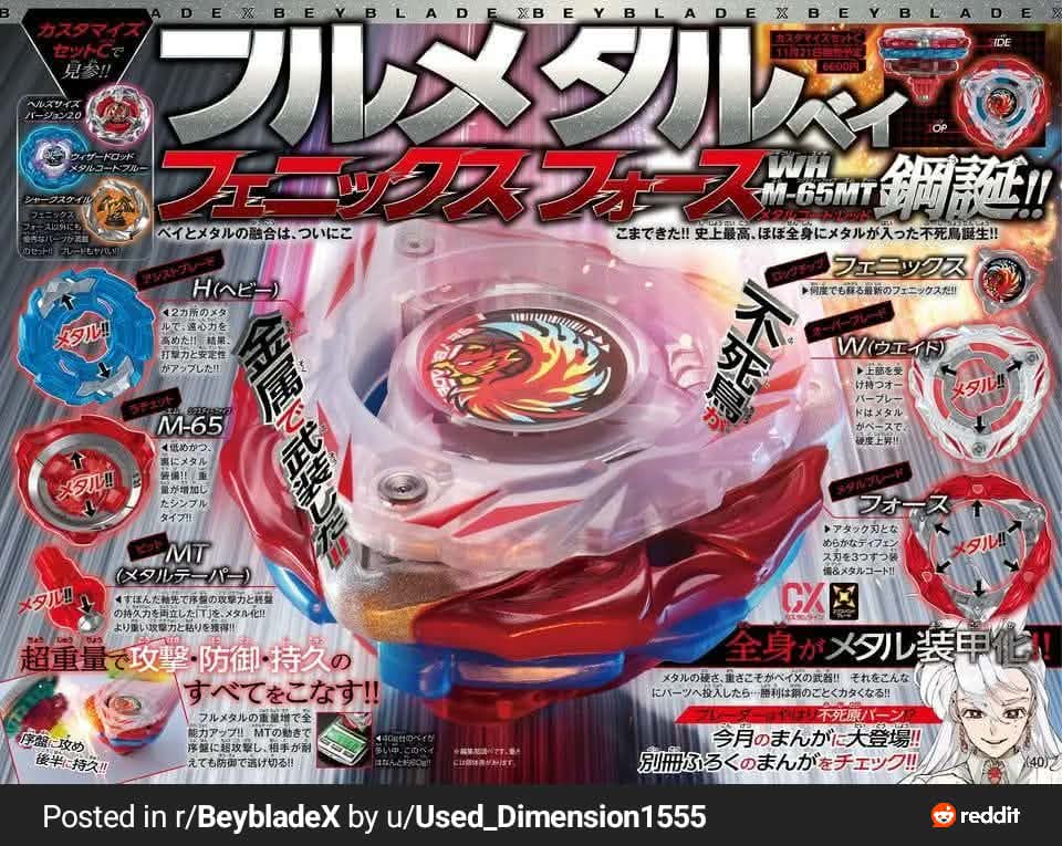 Japanese magazine scan revealing Phoenix Force W H M-65MT and the Customize Set C lineup