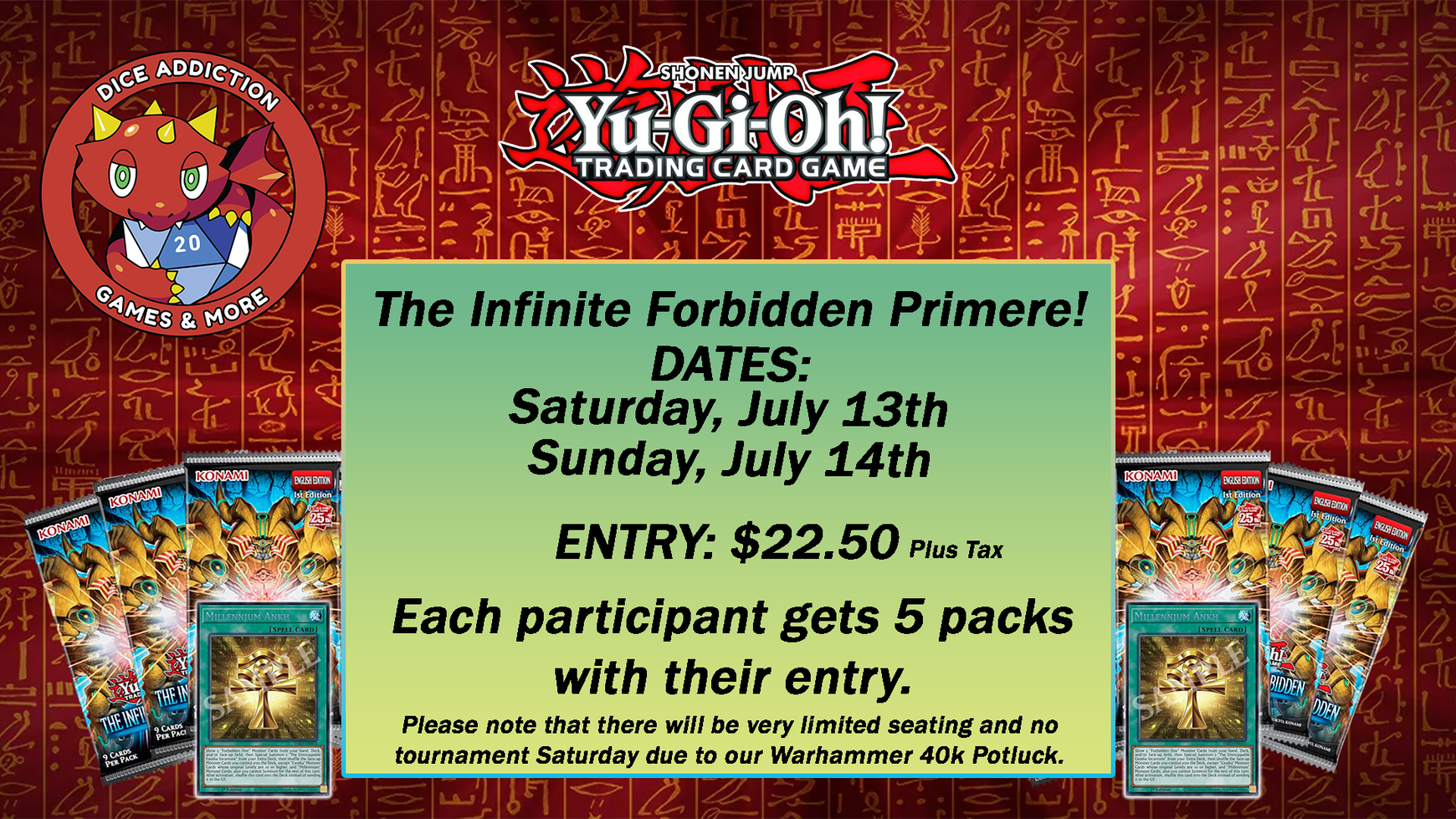 Yu-Gi-Oh! Infinite Forbidden Premiere coming to Dice Addiction