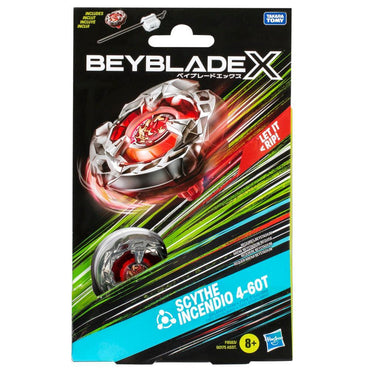 Beyblade X Scythe Incendio 4-60T Starter Pack Set with Balance Type Top & Launcher