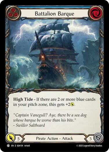 Battalion Barque (Blue) [SEA154] (High Seas)  Rainbow Foil