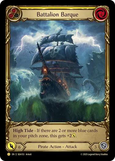 Battalion Barque (Yellow) (Treasure) [SEA153] (High Seas)  Cold Foil