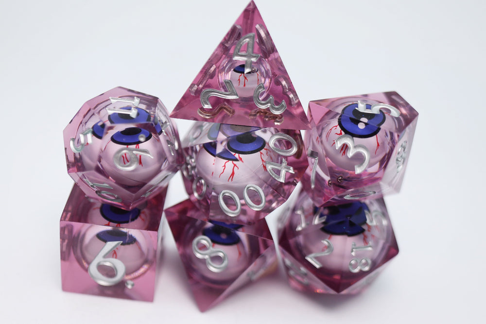 SHARP EDGE MOVING EYE RPG DICE SET - BLOODSHOT
