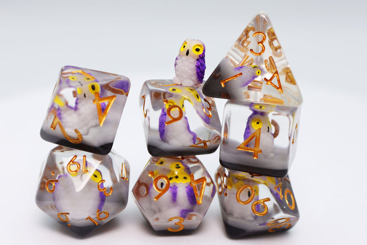 Purple Owl RPG DICE SET