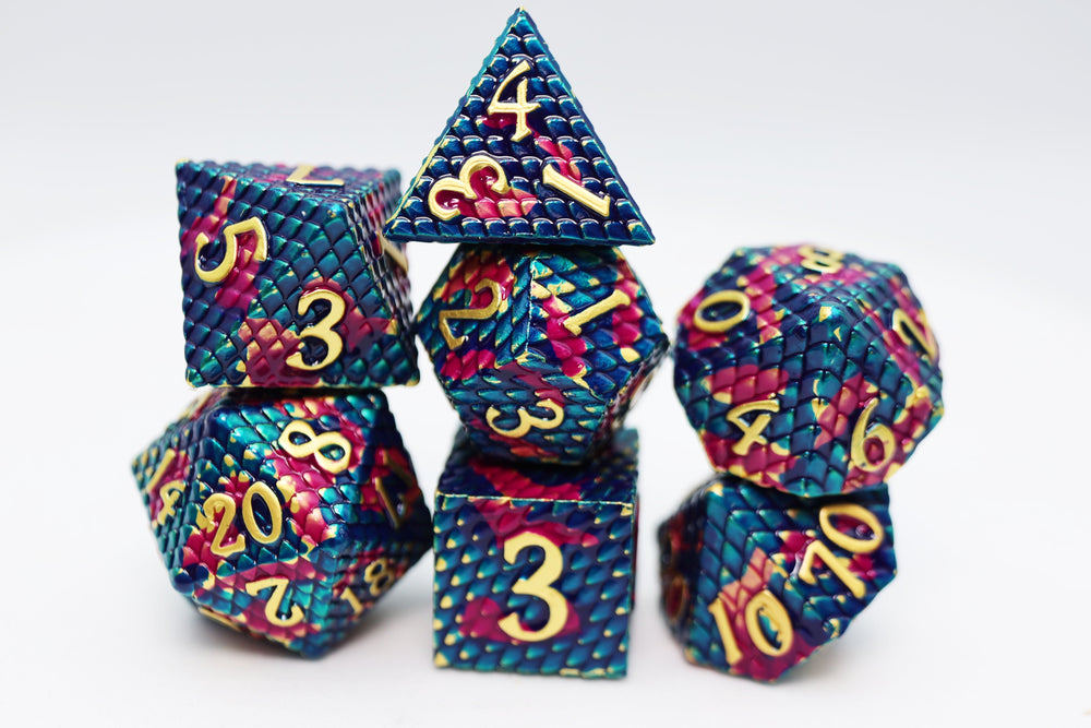 DRAGON SCALE: GOLDEN - METAL RPG DICE SET