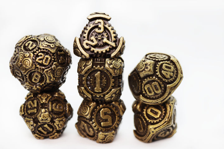 Airship Gears: Brazen Bulkhead METAL RPG DICE SET