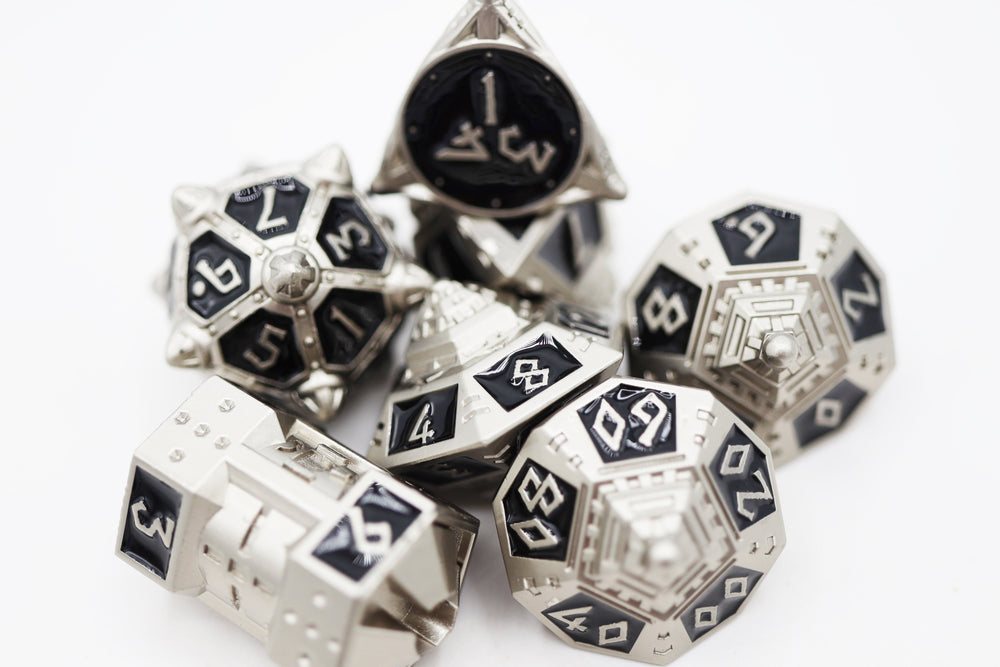 DICE 51: ONYX ETHERS - METAL RPG DICE SET