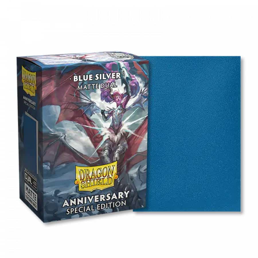 Dragon Shields: (100) Matte Standard Cobalt & Silver ANNIVERSARY SPECIAL EDITION