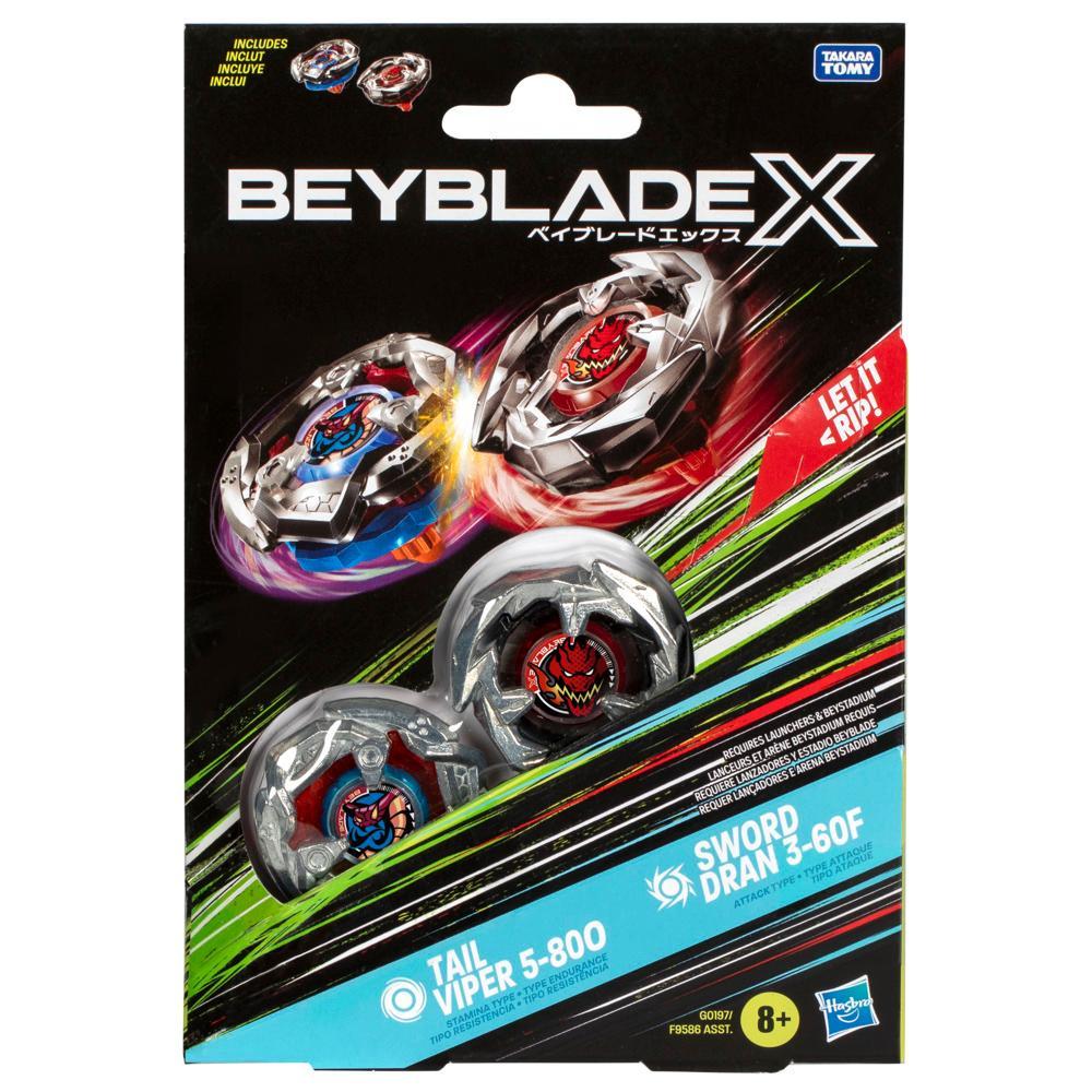 Beyblade X Tail Viper 5-80O and Sword Dran 3-60F Top Dual Pack Set