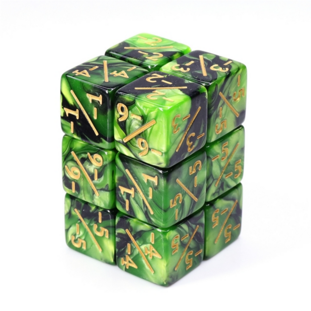 -1/-1 GREEN & BLACK COUNTERS FOR MAGIC - SET OF 8