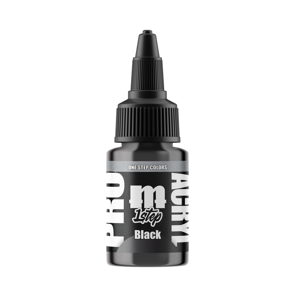 Monument Hobbies PRO Acryl 1-Step 523 Black, 22 ml paint bottle