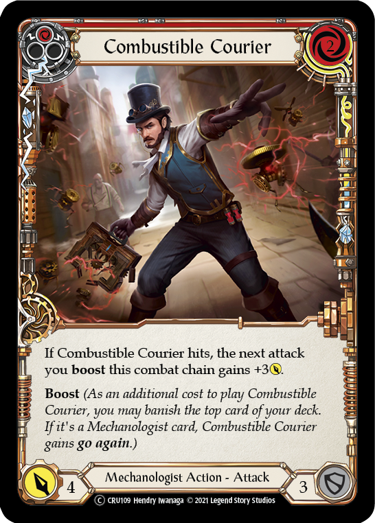 Combustible Courier (Red) (Rainbow Foil) [U-CRU109-RF] Unlimited Rainbow Foil