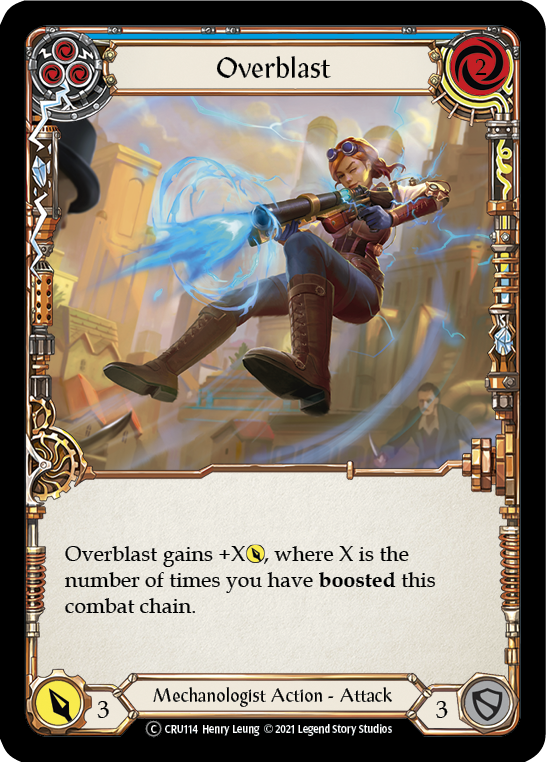 Overblast (Blue) (Rainbow Foil) [U-CRU114-RF] Unlimited Rainbow Foil