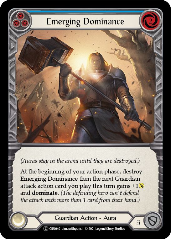Emerging Dominance (Blue) (Rainbow Foil) [U-CRU040-RF] Unlimited Rainbow Foil