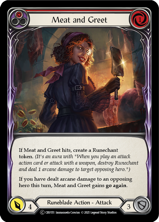 Meat and Greet (Red) (Rainbow Foil) [U-CRU151-RF] Unlimited Rainbow Foil