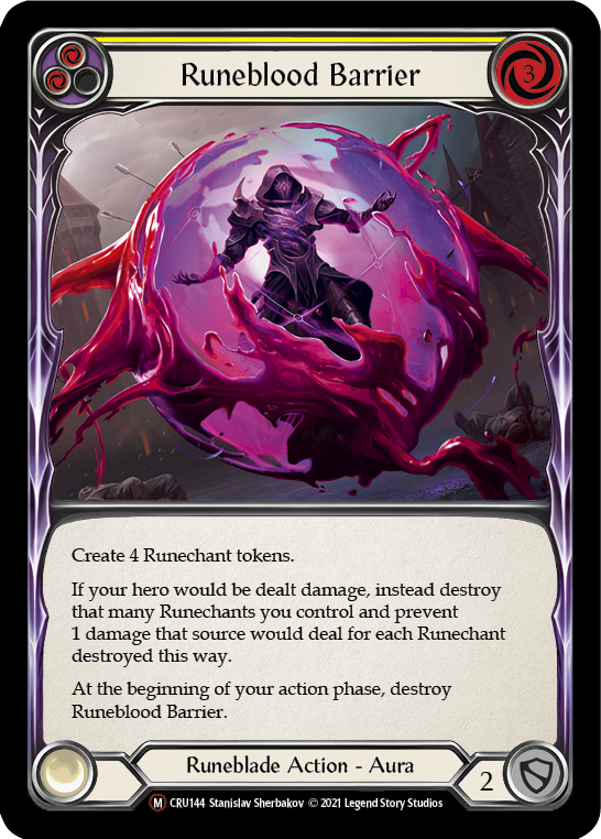 Runeblood Barrier (Rainbow Foil) [U-CRU144-RF] Unlimited Rainbow Foil
