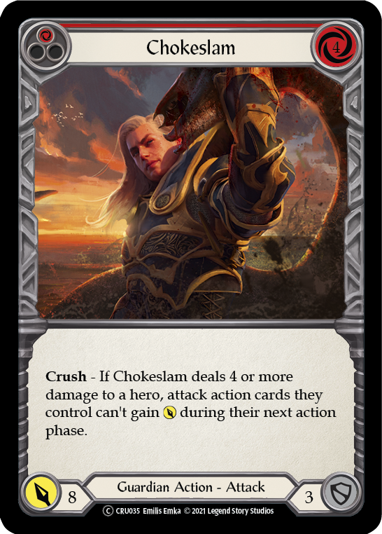 Chokeslam (Red) (Rainbow Foil) [U-CRU035-RF] Unlimited Rainbow Foil