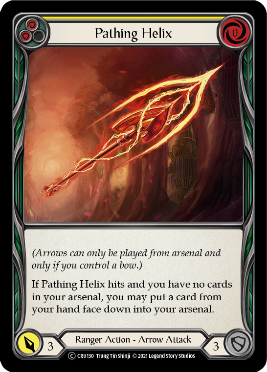 Pathing Helix (Yellow) (Rainbow Foil) [U-CRU130-RF] Unlimited Rainbow Foil