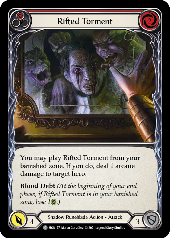 Rifted Torment (Red) (Rainbow Foil) [MON177-RF] 1st Edition Rainbow Foil
