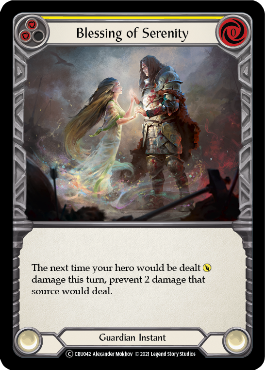 Blessing of Serenity (Yellow) (Rainbow Foil) [U-CRU042-RF] Unlimited Rainbow Foil