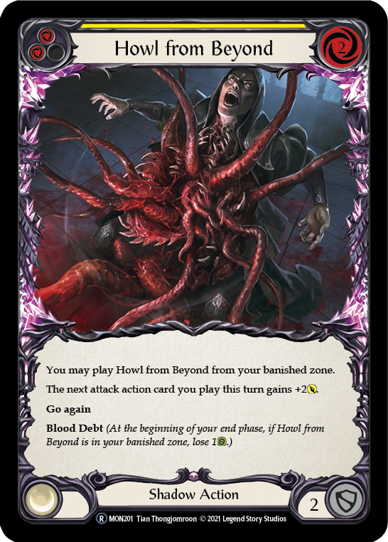 Howl from Beyond (Yellow) (Rainbow Foil) [U-MON201-RF] Unlimited Rainbow Foil
