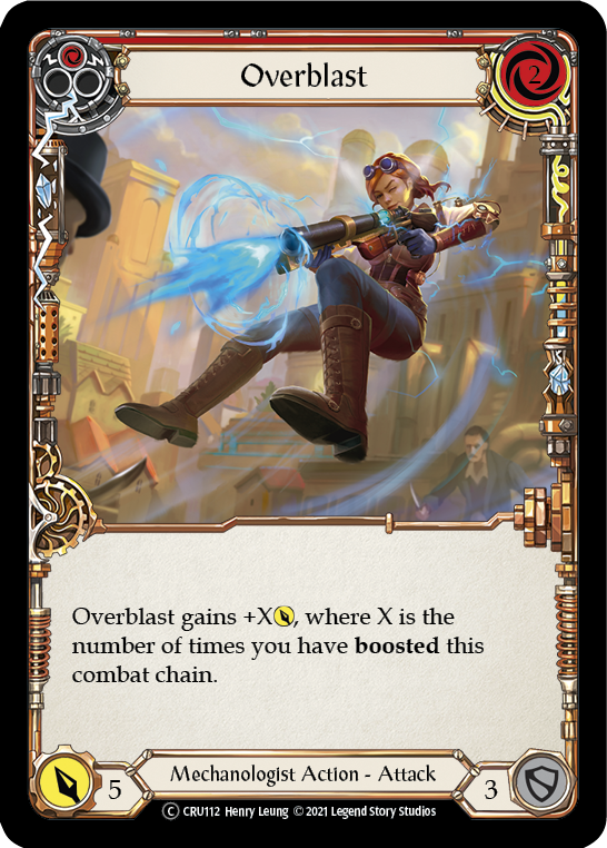 Overblast (Red) (Rainbow Foil) [U-CRU112-RF] Unlimited Rainbow Foil