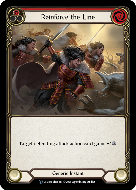 Reinforce the Line (Red) (Rainbow Foil) [U-CRU189-RF] Unlimited Rainbow Foil