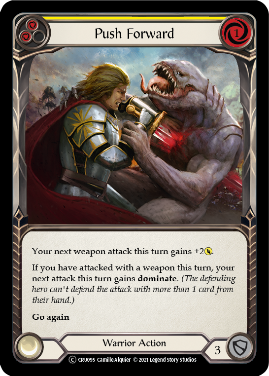 Push Forward (Yellow) (Rainbow Foil) [U-CRU095-RF] Unlimited Rainbow Foil