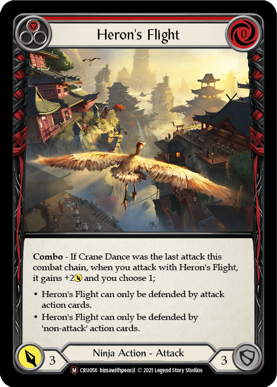 Heron's Flight (Rainbow Foil) [U-CRU056-RF] Unlimited Rainbow Foil