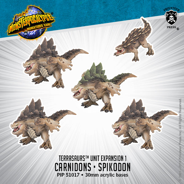 Carnidon & Spikodon – Monsterpocalypse Terrasaur Units (metal/resin)