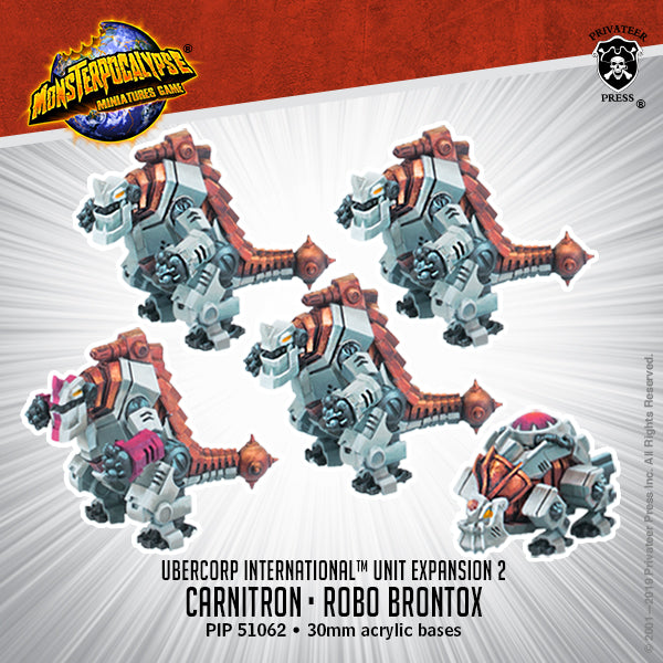 Carnitrons and Robo Brontox – Monsterpocalypse Uber Corp International Unit (metal/resin)