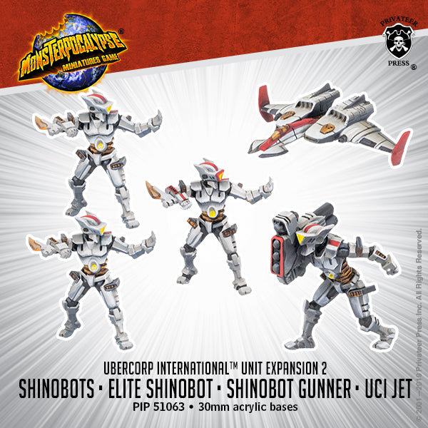 Shinobots, Shinobot Gunner, and UCI Jet – Monsterpocalypse Uber Corp International Unit (metal/resin)