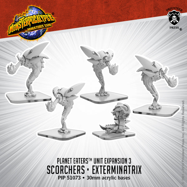 Scorchers & Exterminatrix – Monsterpocalypse Planet Eaters Units (metal/resin)