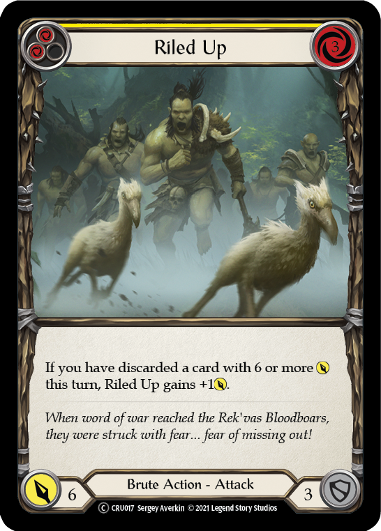 Riled Up (Yellow) (Rainbow Foil) [U-CRU017-RF] Unlimited Rainbow Foil