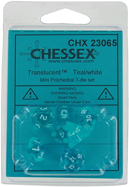 TRANSLUCENT MINI POLY TEAL/WHITE