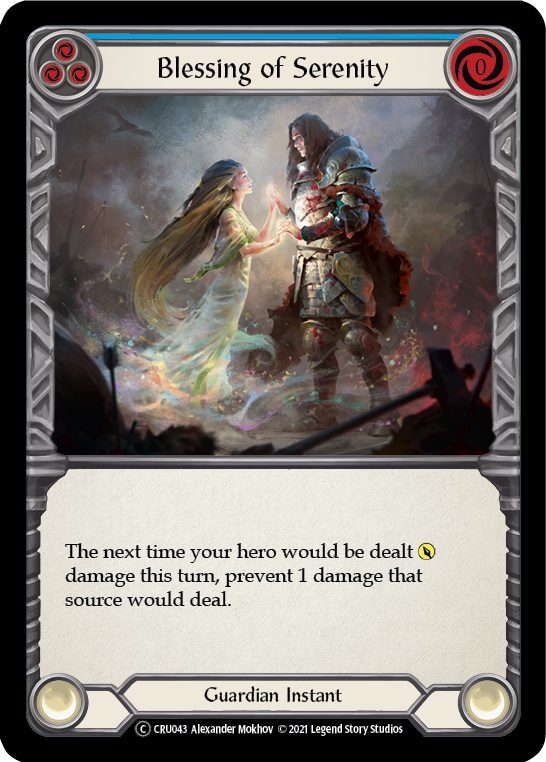 Blessing of Serenity (Blue) (Rainbow Foil) [U-CRU043-RF] Unlimited Rainbow Foil
