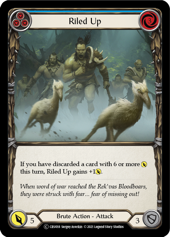 Riled Up (Blue) (Rainbow Foil) [U-CRU018-RF] Unlimited Rainbow Foil
