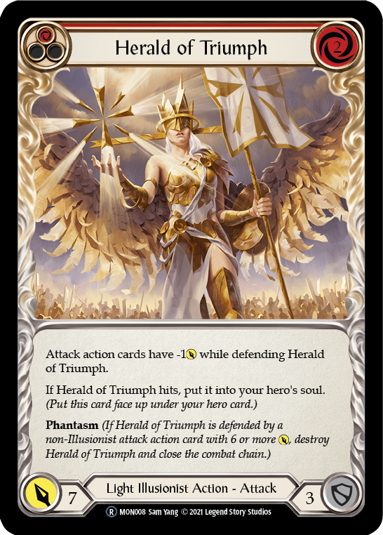 Herald of Triumph (Red) (Rainbow Foil) [U-MON008-RF] Unlimited Rainbow Foil
