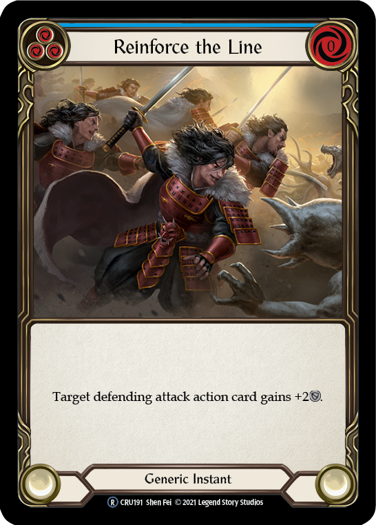 Reinforce the Line (Blue) (Rainbow Foil) [U-CRU191-RF] Unlimited Rainbow Foil